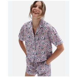 VANS Two Piece Floral Printed PJ Set Top M and Shorts L Pink Women's Preppy